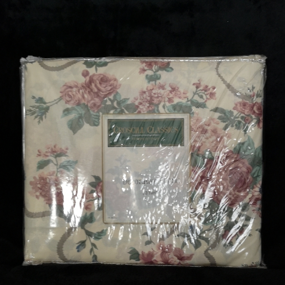 Vintage New Old Stock Croscill Classics Decorative Fabric Three (3) Yards Roses